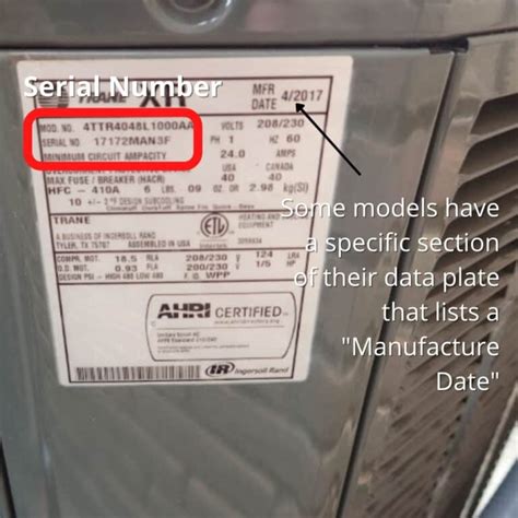 trane serial number lookup